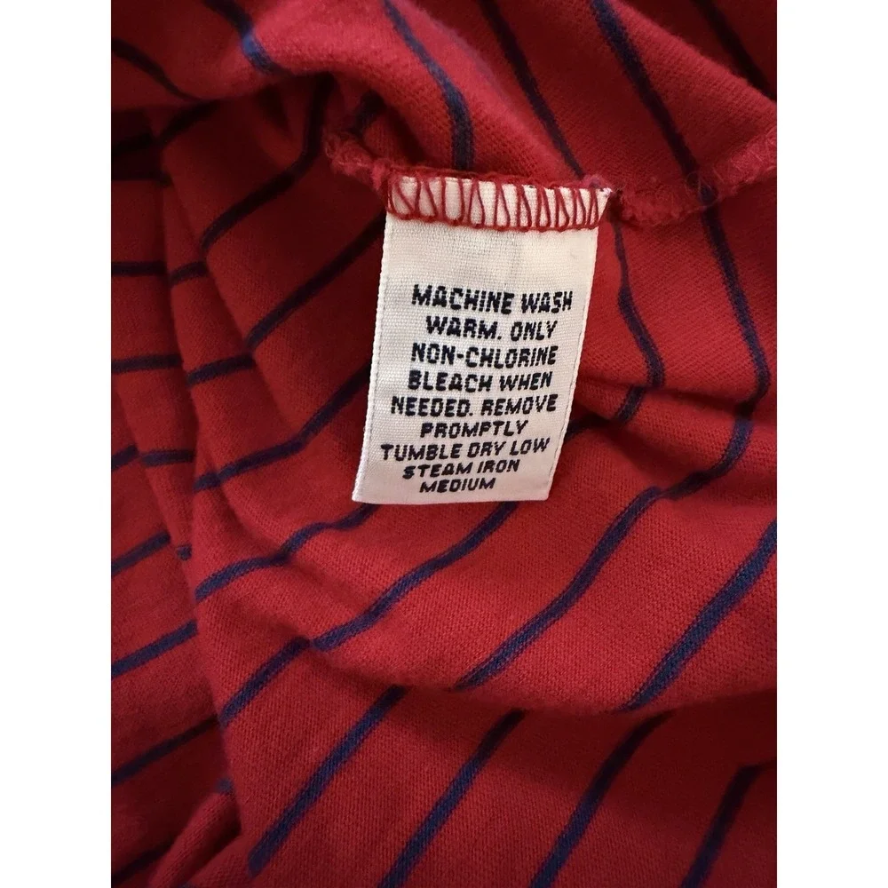 VTG Polo Ralph Lauren Men's Striped T Shirt Red Blue Stripes Size Large